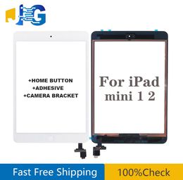 For iPad mini 1 mini 2 Touch Screen Panel Digitizer Glass Panel Lens Sensor Repair IC Home Button Flex with sticker 3260770
