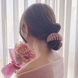 New Women Flocking Hair Claw Bird Nest Horsetail Buckle Ponytail Holder Hair Clip Bun Maker Female Hair Accessories