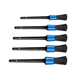 Auto Car Detailing Brushes Kit 5 Sizes Convenient for Wheels Engine Console Dashboard Accessory Cleaning Brush Car Detail Brush