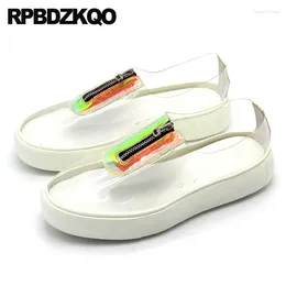 Casual Shoes Comfort Brand Designer Men High Quality Large Size Zipper Slip On Street Style Summer Transparent Creepers Platform