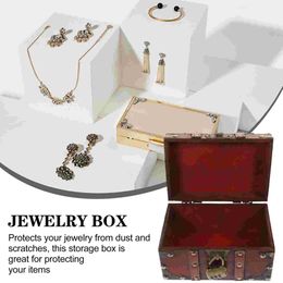 Box Wooden Storage Treasure Vintage Wood Trinket Case Pirate Organiser Decorative Holder Keepsakes Travel Craft Jewellery Coin
