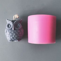 3D Carving Art DIY Handmade Silicone Owl Mould Candle Mould Soap Making Mould Cake Mould