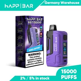 New Original Happ Bar Boost disposable vape 15000 puffs vapes adjustable voltage wattage airflow 30W smart screen liquid disposable e-cigarette