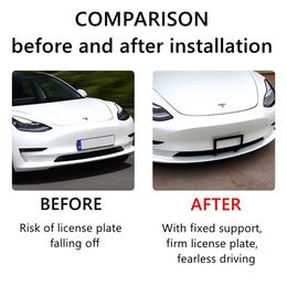 Aluminium Licence Plate Frame Front Car Licence Plate Holder For Tesla Model 3 2017-2022 Model Y 2017-2021 Easy to Instal Black