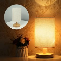 Hessian Solid Wood Decorative Lamp 5V Remote Control Usb Table Desk Bedroom Bedsid Study Home Stay LED Night Light Energy Saving