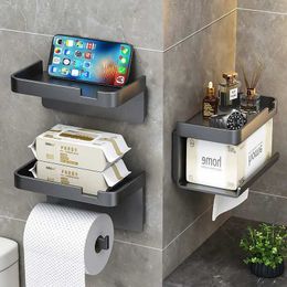 Toilet Paper Holders Toilet Paper Holder Wall-Mounted Paper Roll Holder Storage Tray Toilet Organiser Phone Stand Toilet Bathroom Accessories 2024New 240410