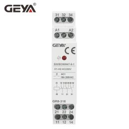 GEYA Din Rail GR8 AC230V DC24V or AC/DC110V Intermediate Relay Auxiliary Relay 8A 16A SPDT Electronic Relay Switch