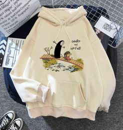 Kawaii Anime Funny Cartoon Studio Ghibli Totoro Hoodies Sweatshirt Men Women Harajuku Top Pullover Sportswear Casual Warm Hoody Y14506600