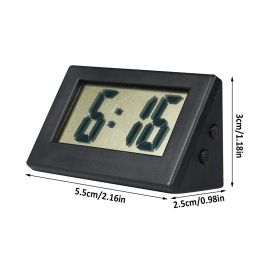 Mini Small Digital Car Desk Clock Meter Mini Digital LCD Display Travel Electronic Clock Home Office Desk Clock Table