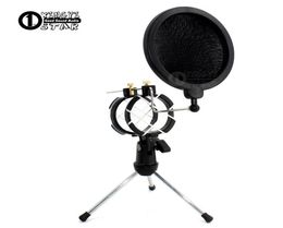 Desktop Adjustable Pop Philtre Clip Mikrofon Tripod Folding Karaoke Microphone Stand Windscreen Mask Shield PC Recording Mic Holder9767861