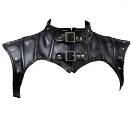 Scarves Women Steampunk Gothic Leather Costume Shoulder Jackets Shrug Armors Punk Neckband Knight Shawl