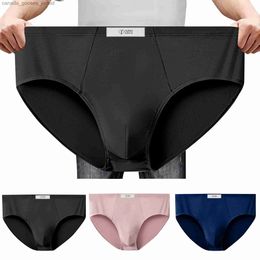 Underpants Feichan Ashion Mens Modal Sexy Underwear Soft and Comfortable Enlarged Triangle Underwear High Waist Underwear Mens Gift Box C240411