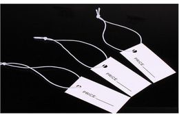 1000Pcs 1733Cm One Side Printed White Paper Tags With Elastic String Hang Tags Label For Jewelry Krkkx5454524