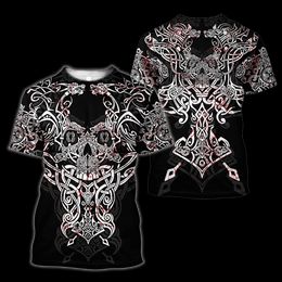 New large size Men Harajuku Viking Symbol Raven Tattoo 3D Printed T Shirt Casual Summer Short Sleeve O Neck Unisex Streetwear