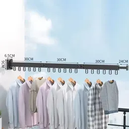 Hangers No Punching Folding Clothes Hanger Aluminium Retractable Drying Rack Suction Cups Wall Mounted Laundry Organisers For Travel Home