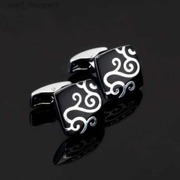 Cuff Links Luxury Fashion cufflinks for mens Brand cuff buttons Stainless Steel red enamel cuff links High Quality abotoaduras Jewellery Y240411