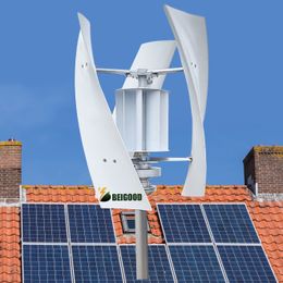 Wind Turbine Generator 3000W 3 Phase Household 12V 24V 48V 3 Blades Vertical Axis Windmill For Home Street Lamps