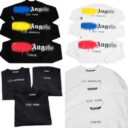 High end Designer clothes for Pa Angelss Pa Angels back graffiti spray alphabet print long sleeve tshirt mens and womens loose sweater with trademark tag original 1:1