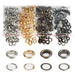 3-10mm 100Sets Metal Eyelet Grommet Round Rings for DIY Leather Craft Bags Bolsas Shoes Tools Clothing Belt Hat Tarp Accessories