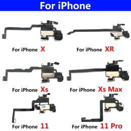 Original New Ear Speaker Earpiece Flex For iPhone X XR XS 11 Pro Max Proximity Light Sensor Flex Cable Replacement Parts