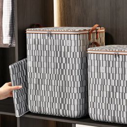 Quilt Storage Boxes Fabric Clothes Storage Container With Lids Clothes Organisers With Handle Closet Wardrobe Space Saving Bag