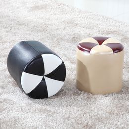 Nordic Furniture Living Room Sofa Stool Leather Stool Porch Shoe Changing Stool Mobile Seat Office Footstool Modern Simple Chair