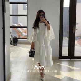 Aileen Layered Party Dresses for Women Evening Dress Elegant Luxury Celebrity Line A Ruffles White Eid Alfitr 240401