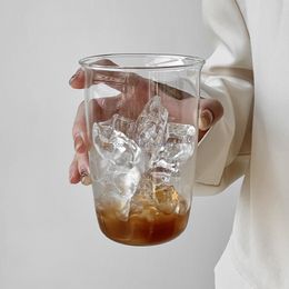 Transparent Ribbed Latte Coffee Cup Cocktail Glasses Vertical Grain Phnom Penh Glass Water Cup Juice Cup Coffee Whiskey Cups