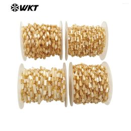 Chains WT-RBC240 Selling Natural Shell With 18k Gold Chain For 5 Meters Women Bracelet Or Necklace Jewelry DIY Making