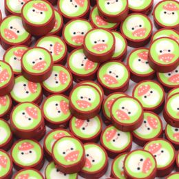Polymer Clay Beads 20pcs Flat Round Beads With Cute Mushroom Smile Clay Spacer Beads For Jewellery Making DIY Jewellery Accessories