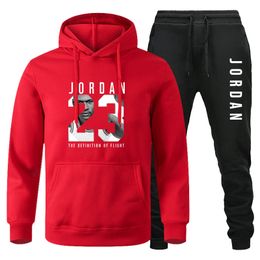 Mens Tracksuit Hooded Sweatshirts and Jogger Pants High Quality Gym Autumn Casual Sports Hoodie Set Streetwear