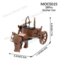 MOC Military Series Medieval War Ballista Catapult Bow Archer Carriage Figure Building Block Toys For Children Boy Creative Gift