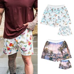 Hot Selling Summer American Sports Shorts, Men's Sublimation Printed Mesh Breathable Quick Drying Basketball Beach Quarter Pants