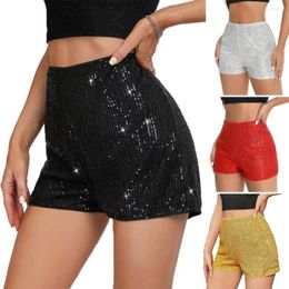 Women's Shorts Women Sequin Club Party For High Waist Slim Fit Mini With Shiny Sequins Breathable Above Knee