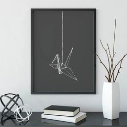 Blackboard Origami Thousand Paper Cranes Canvas Painting Poster Minimalist HD Printing Nordic Modern Wall Art Decor Living Room