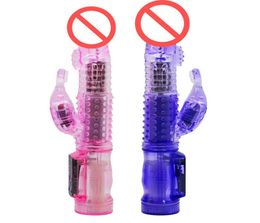 Blue and Pink Sex Toys For Women 12 Speeds Rabbit Vibrators GSpot Vibration Rotation VibratorsWomen Sex Products2951006