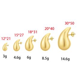 Moda Kadın Su Damla Saplama Küpe Kadınlar Paslanmaz Çelik Altın Kaplama Küpe Bayanlar 18K Altın Küpe Takı Toplu