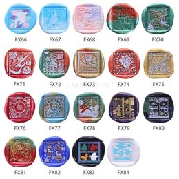 22mm Square Seal Wax Stamp Rose Clock Xmas Dove Halloween Puzzles Gears For Wedding Gift Packaging Scrapbooking DIY Envelopes