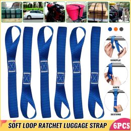 6Pcs Soft Loop Tie Down Straps Ratchet Towing Cargo Luggage Car Bike ATV UTV Motorcycle Firm Fixing Strap Belt 295 x 25mm