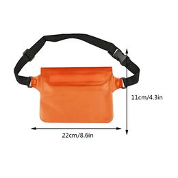 Dry Bag For Phone Valuables Waterproof Pocket PVC Waist Bag Belt Bag With Adjustable Waist Strap For Beach Swimming Snorkeling