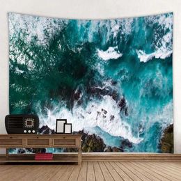 Big tapestry sea view ocean Tapestries wave sunrise wall hanging hippie bohemian yoga mattress bed sheet beautiful room wall decoration R0411
