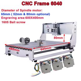 CNC 6040Z Frame 4th Rotary Axis for PCB Engraving Drilling Milling Machine Lathe Wood Router Kits with Nema23 Stepper Motors