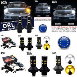 2pcs Led Drl Daytime Running Light Turn Lights 2IN1 Car Accessories for Nissan Altima (l32) 2008-2012