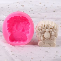 3D Elk Silicone Soap Making Mould Handmade Clay Plaster Resin Craft Wax Mould Cake Cookie Baking Tool DIY Candle Soap Moulds Decor