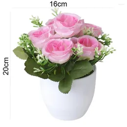 Decorative Flowers Beautiful Fake Flower Plant Gift Plastic Scentless Desktop Ornaments Imitation Potted For Garden