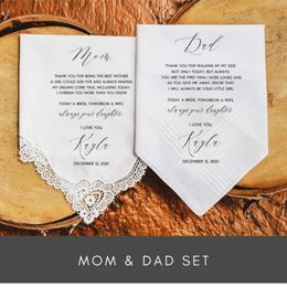 Personalised Wedding Handkerchief for Aunt and Uncle, Aunt of the Bride Gift, Custom Aunt Wedding Gift, Aunt of the Groom Gift