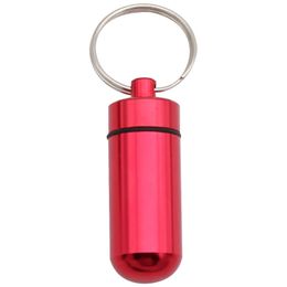 Small Pocket Pill Box Pill Keychain Medicine Storage Medicine Storage Organiser Container Case Water-proof Keychain for Outdoor
