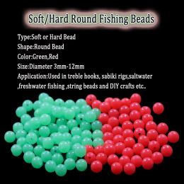 Soft/Hard Fishing Beads Plastic Round Glow Beads Round Fishing Stopper For Sea Fishing Lure Sabiki Rigs Fishing Terminal Tackle