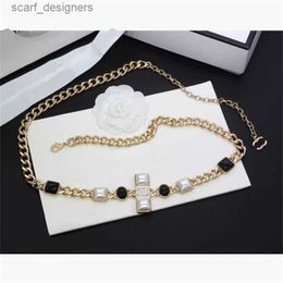 Belts Luxury Brand Designer Waist Chain Diamond Belts Women Waistband Designer Chains Belts Letters Pearl Belt Gold Dress High Quality Waistband Y240411