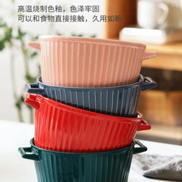 Bowls Large Household Soup Bowl Salad Instant Noodles With Lid Noodle Nordic Creative Tableware Net Red Ceramic